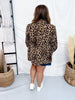 Leopard Print Blazer With Pleated Sleeves - Whiskey Skies - ODDI