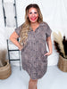 Leopard Print Button Front Shirt Dress - Whiskey Skies - SHE + SKY