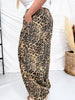 Leopard Print Cargo Pants With Adjustable Hems - Whiskey Skies - DAVI & DANI