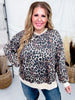 Leopard Print Crew Neck Top With Long Sleeves - Whiskey Skies - SEW IN LOVE