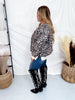 Leopard Print Crew Neck Top With Long Sleeves - Whiskey Skies - SEW IN LOVE