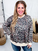 Leopard Print Crew Neck Top With Long Sleeves - Whiskey Skies - SEW IN LOVE
