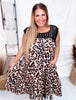 Leopard Print Crochet Bodice Tiered Mini Dress - Whiskey Skies - DAVI & DANI