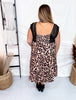 Leopard Print Crochet Bodice Tiered Mini Dress - Whiskey Skies - DAVI & DANI