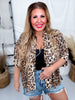 Leopard Print Dolman Sleeve Blouse with All - Over Sequins - Whiskey Skies - BIBI
