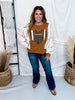 Leopard Print Football Sweatshirt With Puff Sleeves - Whiskey Skies - ODDI