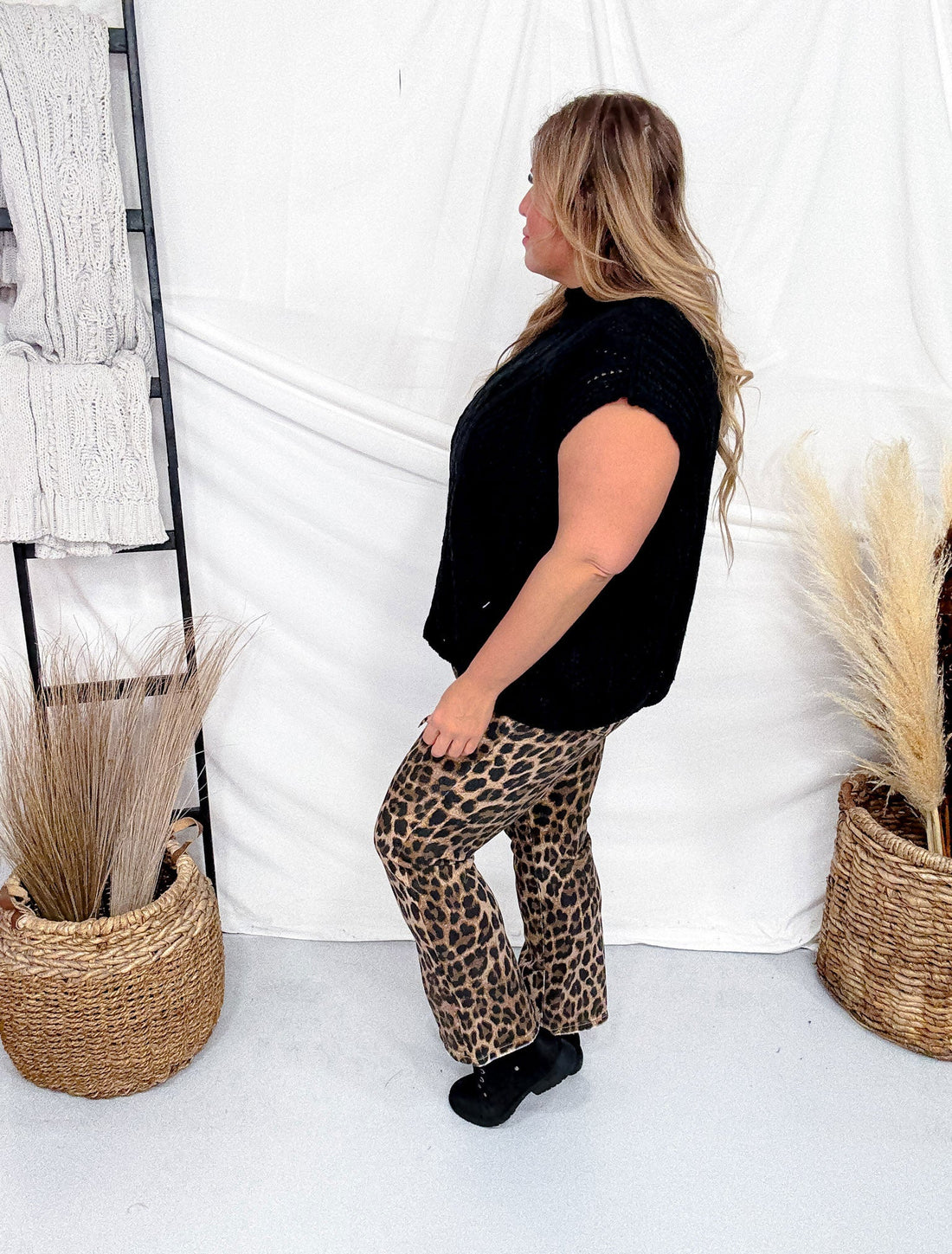 Leopard Print High Rise Kick Flares - Whiskey Skies - LOVERVET BY VERVET