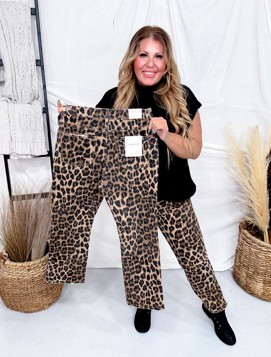 Leopard Print High Rise Kick Flares - Whiskey Skies - LOVERVET BY VERVET