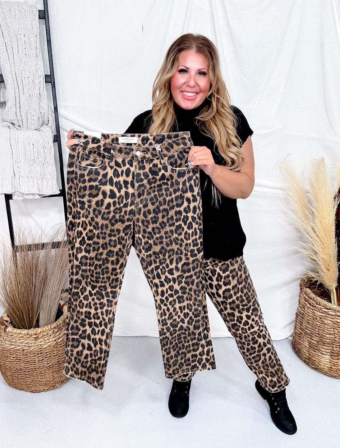 Leopard Print High Rise Kick Flares - Whiskey Skies - LOVERVET BY VERVET