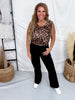 Leopard Print Lightweight Knit Vest With Rope Embroidery - Whiskey Skies - 2 FLY CO.