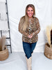 Leopard Print Long Sleeve Mesh Henley Top - Whiskey Skies - DAVI & DANI