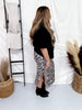 Leopard Print Midi Skirt - Whiskey Skies - JESS LEA
