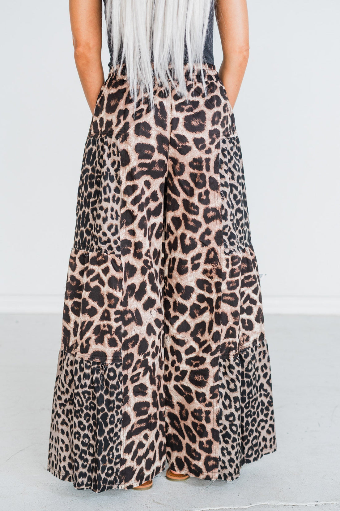 Leopard Print Raw Hemline Pants - Whiskey Skies - BIBI