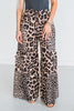 Leopard Print Raw Hemline Pants - Whiskey Skies - BIBI