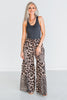 Leopard Print Raw Hemline Pants - Whiskey Skies - BIBI