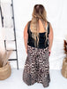 Leopard Print Raw Hemline Pants - Whiskey Skies - BIBI
