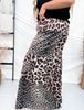 Leopard Print Raw Hemline Pants - Whiskey Skies - BIBI
