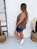 Leopard Print Ribbed Tank Top With Square Neckline - Whiskey Skies - SEW IN LOVE