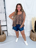 Leopard Print Ribbed Tank Top With Square Neckline - Whiskey Skies - SEW IN LOVE