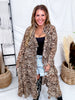 Leopard Print Ruffled Duster Cardigan - Whiskey Skies - DAVI & DANI