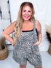Leopard Print Short Overalls with Tuck Detailing - Whiskey Skies - BIBI