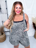 Leopard Print Short Overalls with Tuck Detailing - Whiskey Skies - BIBI