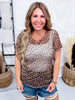 Leopard Print Short Sleeve Mesh Top - Whiskey Skies - SOUTHERN GRACE