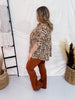 Leopard Print Top with Dolman Sleeves - Whiskey Skies - DEAR SCARLETT