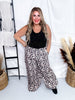 Leopard Print Wide Leg Pants with Adjustable Bottom - Whiskey Skies - DAVI & DANI