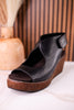 Let's Talk About It Black Wedges - Whiskey Skies - CORKYS FOOTWEAR