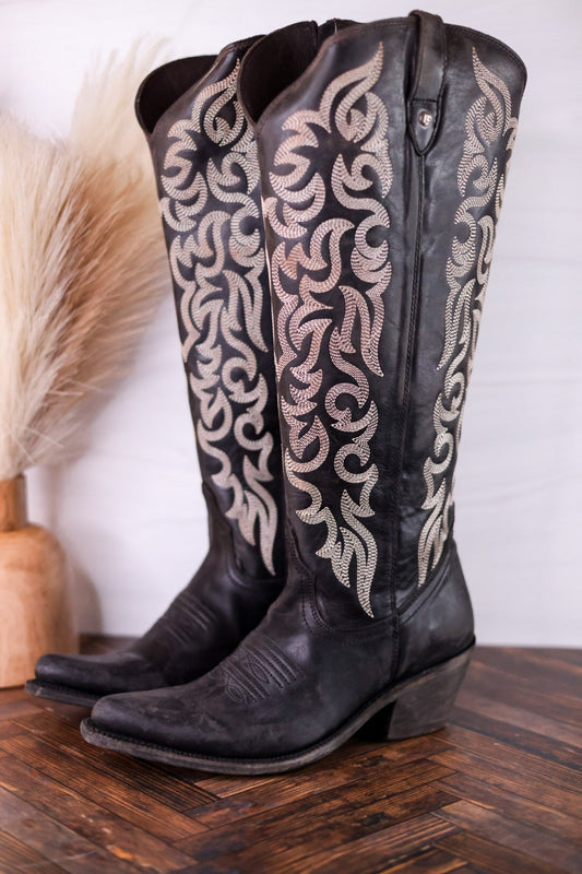 Liberty Black Aretha Black Wide Width Boots - Whiskey Skies - LIBERTY BLACK