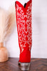 Liberty Black Aretha Red Wide Calf Boots - Whiskey Skies - LIBERTY BLACK