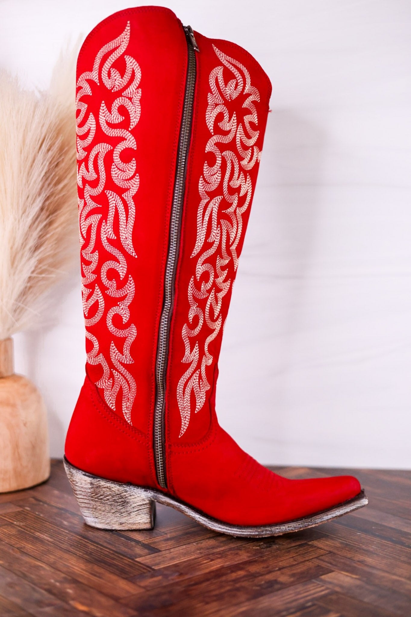 Liberty Black Aretha Red Wide Calf Boots - Whiskey Skies - LIBERTY BLACK