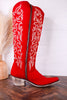 Liberty Black Aretha Red Wide Calf Boots - Whiskey Skies - LIBERTY BLACK