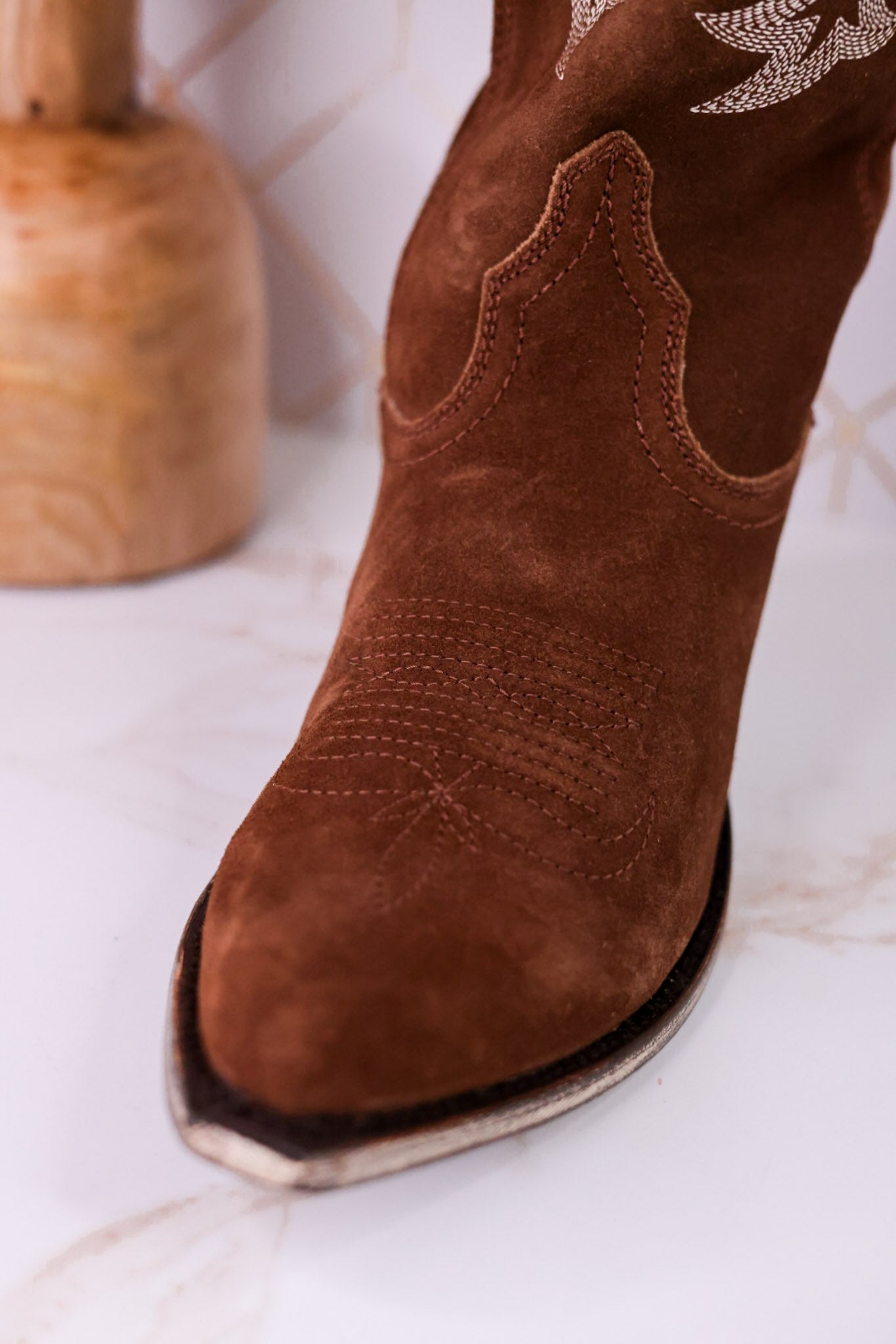 Liberty Black Selma Wide Calf Gamuza Leather Boots In Arena Brown - Whiskey Skies - LIBERTY BLACK