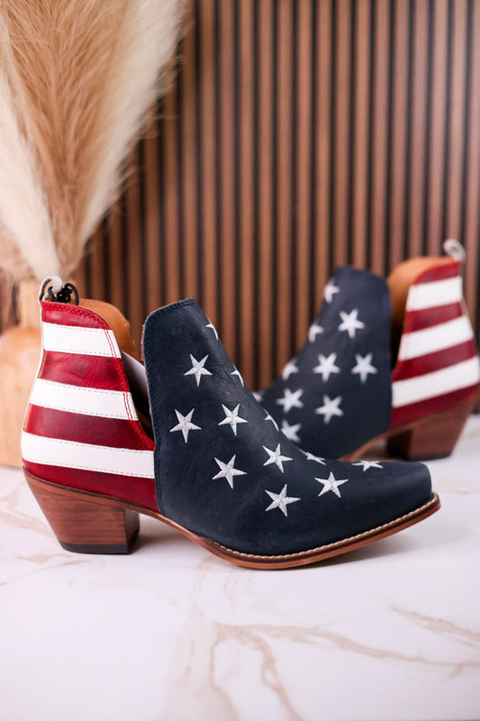 Liberty Star Leather Ankle Booties - Whiskey Skies - MYRA BAGS