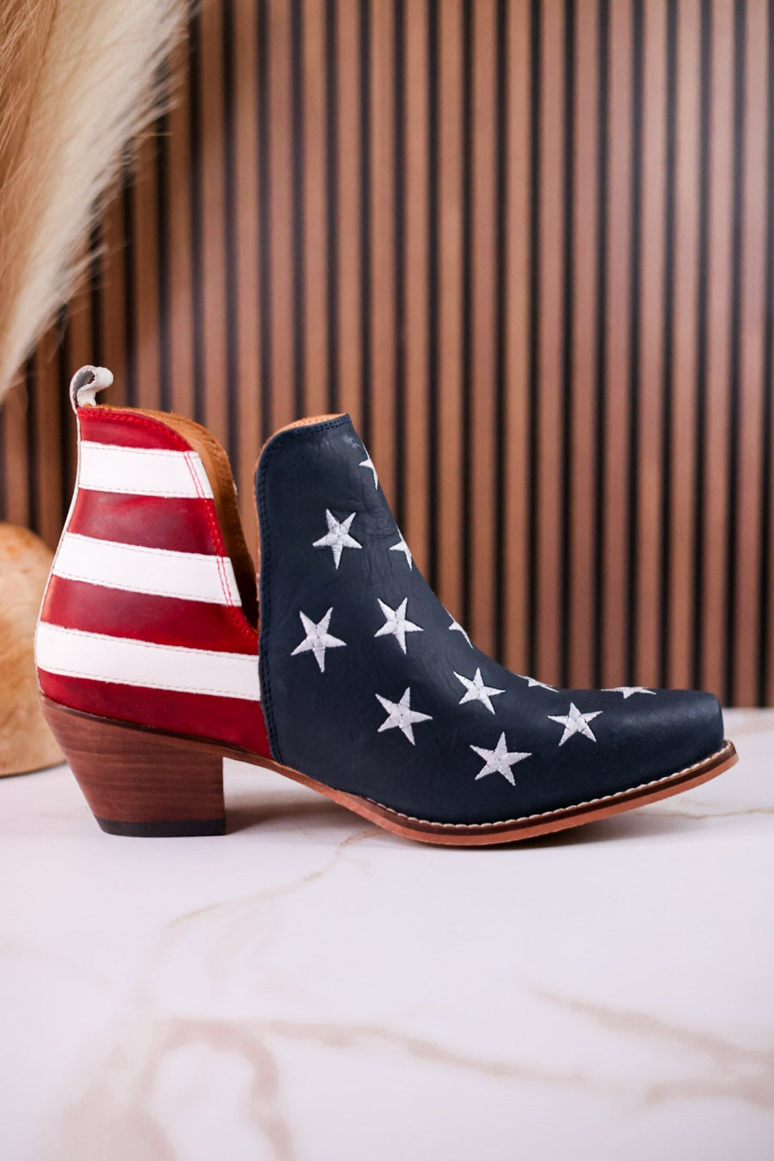 Liberty Star Leather Ankle Booties - Whiskey Skies - MYRA BAGS