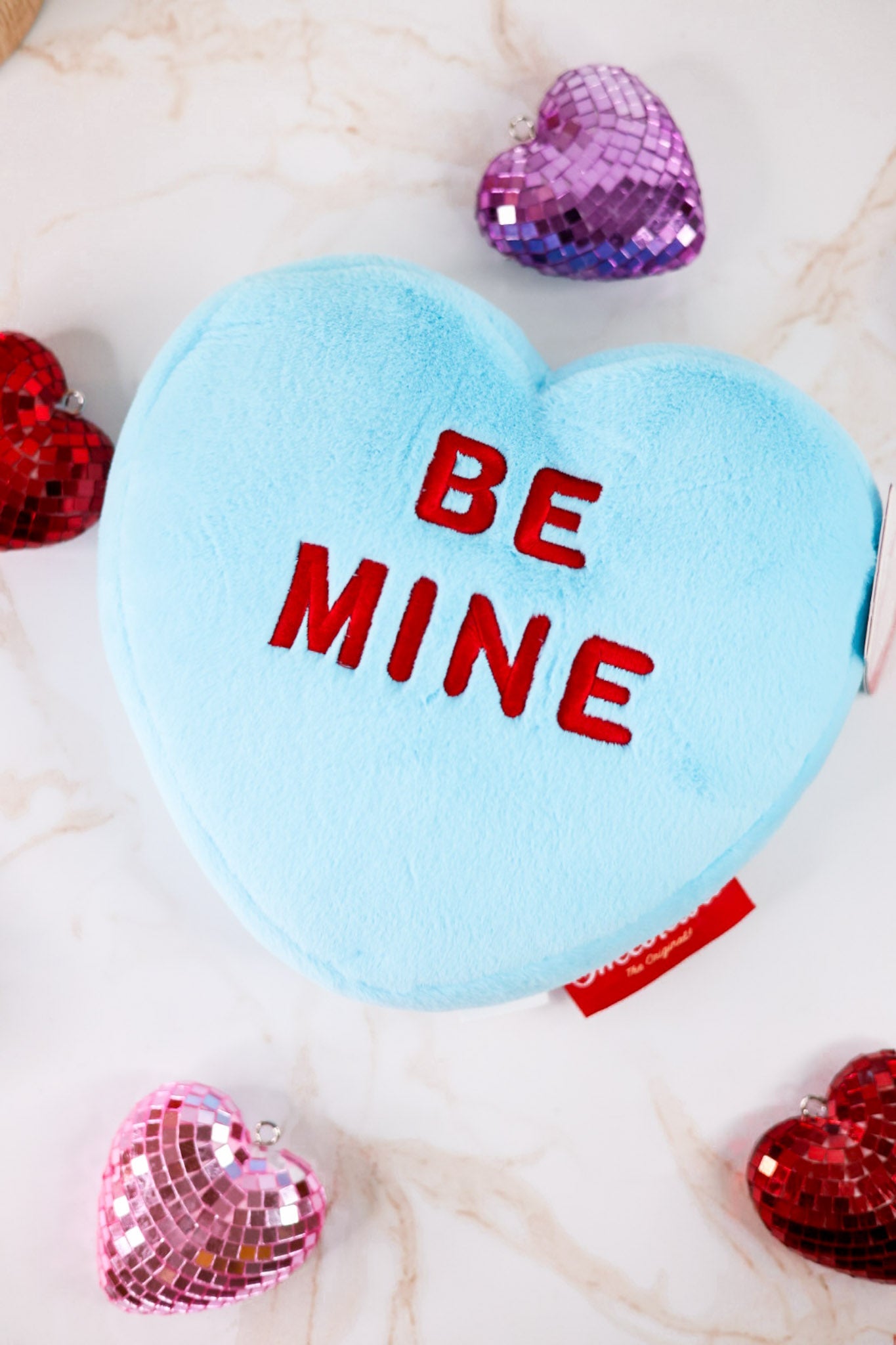 Licensed Blue "Be Mine" Conversation Heart Warmie - Whiskey Skies - WARMIES