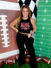 Licensed Chicago Bears Black Ribbed Midi Tank Top - Whiskey Skies - GAMEDAY COUTURE