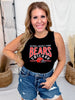 Licensed Chicago Bears Black Ribbed Midi Tank Top - Whiskey Skies - GAMEDAY COUTURE