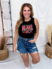 Licensed Chicago Bears Black Ribbed Midi Tank Top - Whiskey Skies - GAMEDAY COUTURE