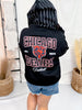 Licensed Chicago Bears Rhinestone Striped Zip Up Hoodie - Whiskey Skies - GAMEDAY COUTURE