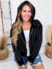 Licensed Chicago Bears Rhinestone Striped Zip Up Hoodie - Whiskey Skies - GAMEDAY COUTURE