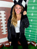Licensed Chicago Bears Rhinestone Striped Zip Up Hoodie - Whiskey Skies - GAMEDAY COUTURE