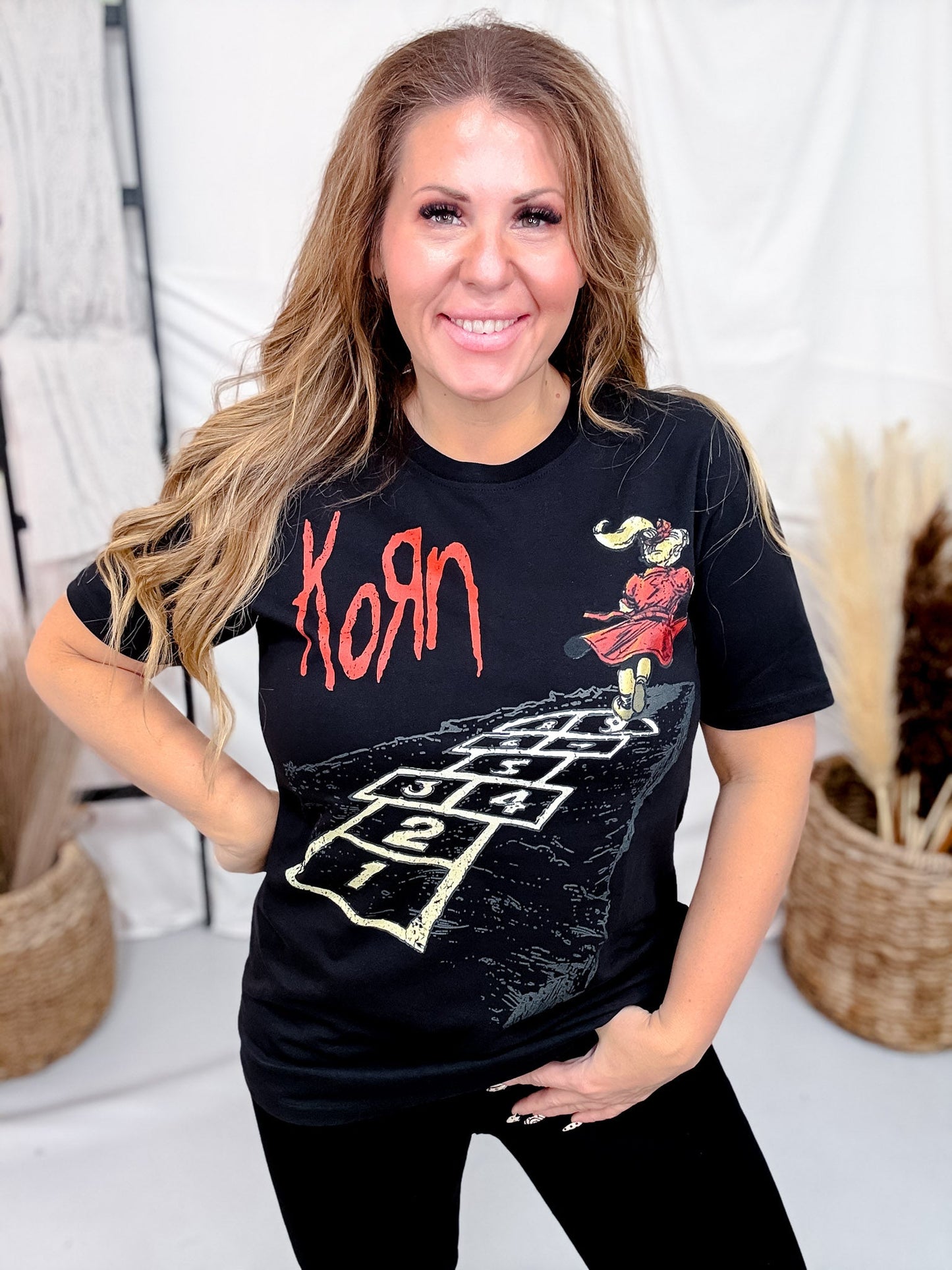 Licensed Korn "Follow The Leader Hopscotch" Graphic T-Shirt - Whiskey Skies - ROCK OFF