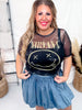 Licensed Nirvana Short Sleeve Mesh Midi Top - Whiskey Skies - ROCK OFF