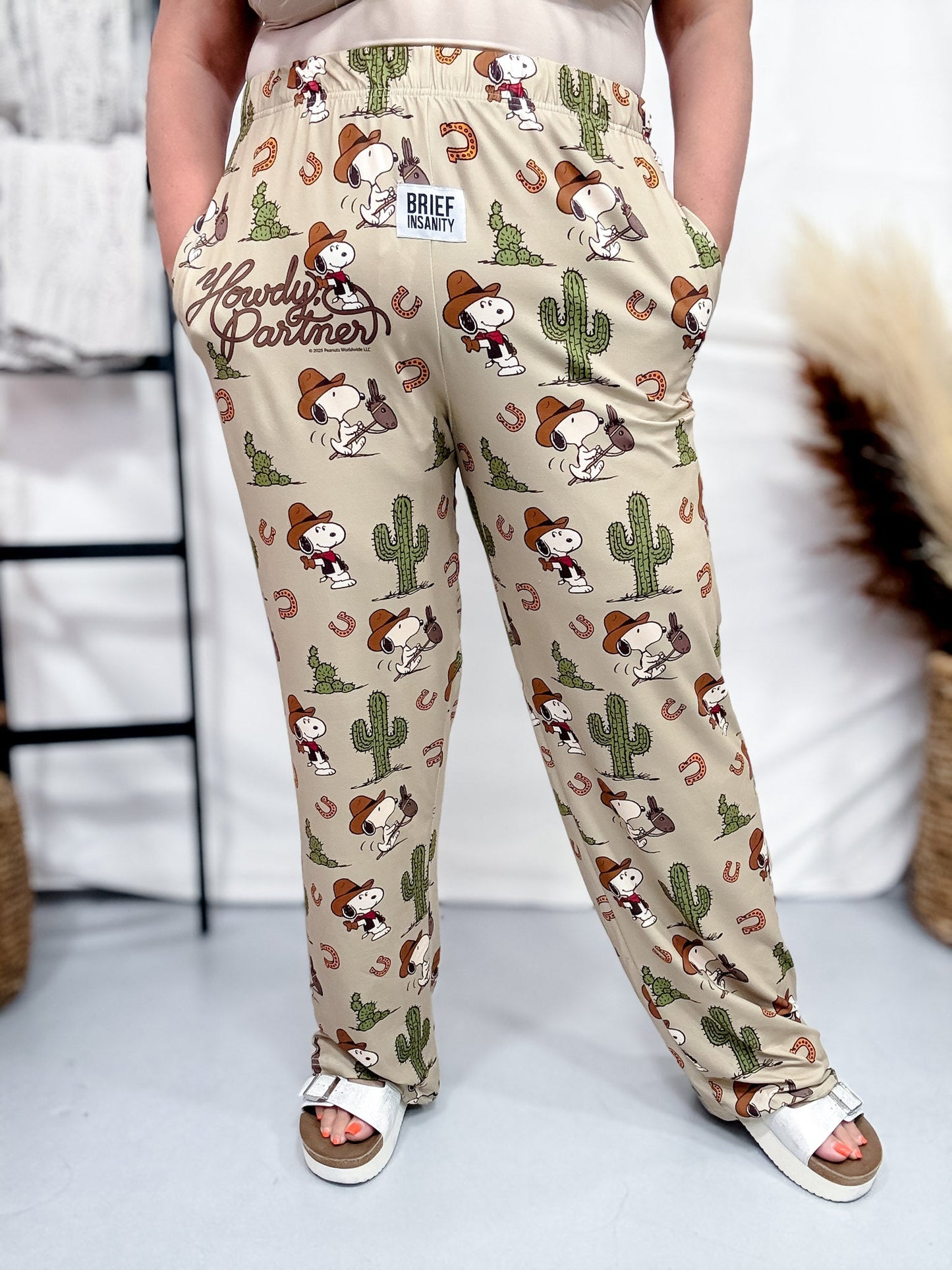 Licensed Snoopy Howdy Lounge Pants - Whiskey Skies - BRIEF INSANITY