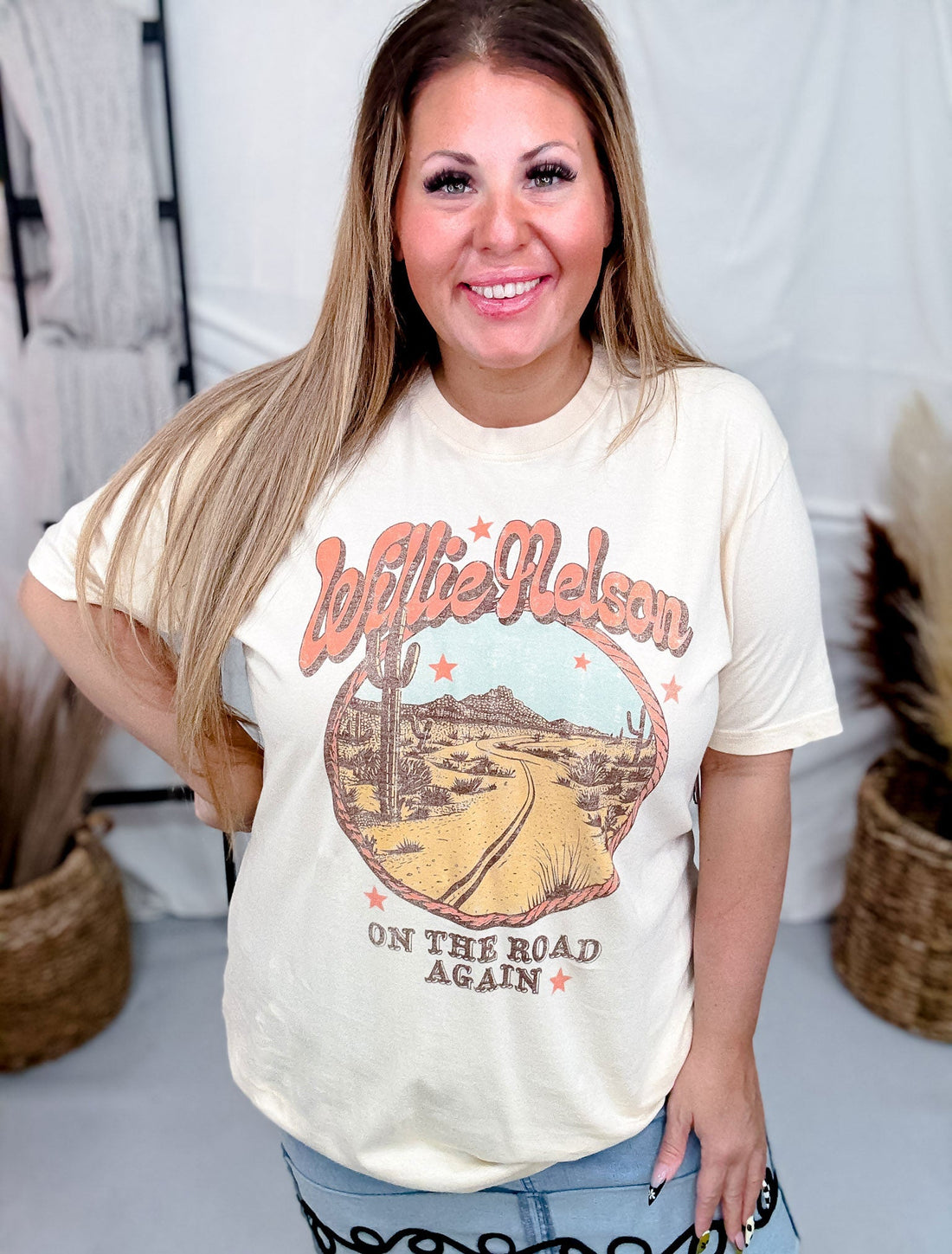Licensed Willie Nelson Graphic Tee - Whiskey Skies - AMERICAN NEEDLE