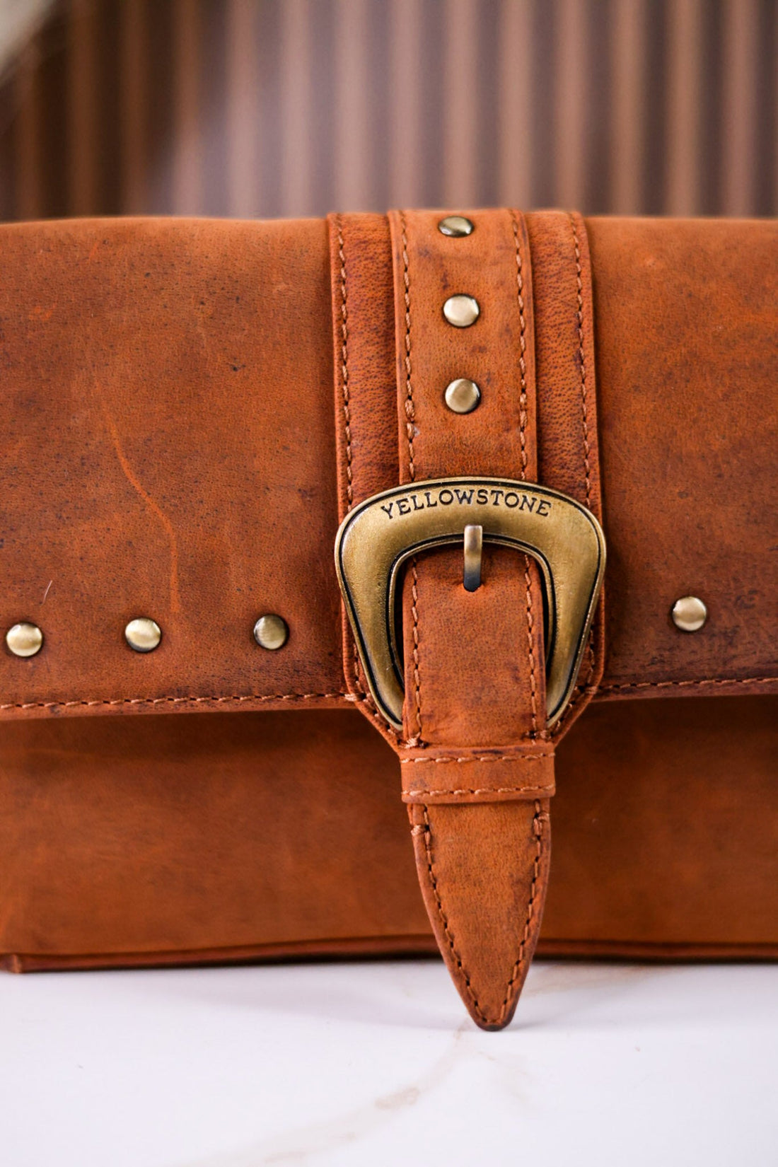 Licensed Yellowstone Amber Paradise Handbag With Rivets - Whiskey Skies - MYRA BAGS