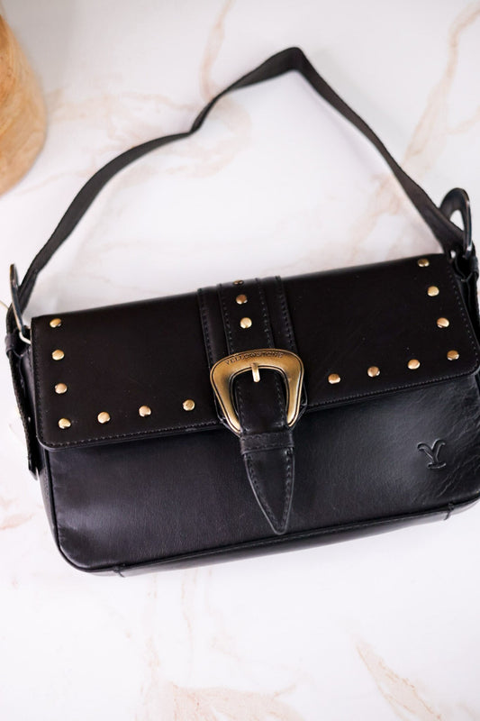 Licensed Yellowstone Ash Paradise Handbag With Rivets - Whiskey Skies - MYRA BAGS